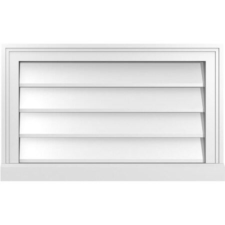 Ekena Millwork Vertical Surface Mount PVC Gable Vent w/ 2"W x 2"H , Brickmould Sill Frame, 26"W x 16"H GVPVE26X1603SN